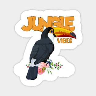 Jungle Vibes Toucan Tropical Flowers Leaf Birds Toucans Magnet