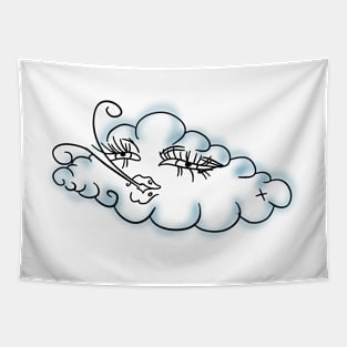 retro cloud blowing out wind Tapestry