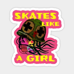 Skates Like A Girl Street Skater Magnet