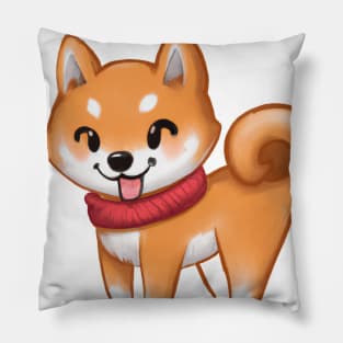 Cute Shiba Inu Drawing Pillow