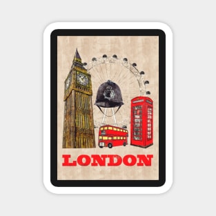 London, England, Travel Poster Magnet