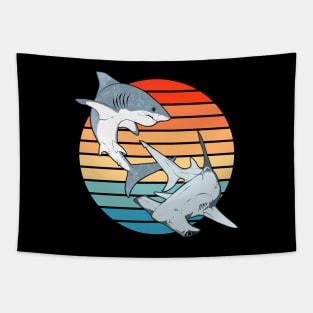 Hammerhead and Great White Shark Tapestry