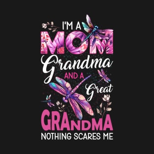 Dragonfly I'm a Mom Grandma and a Great Grandma T-Shirt