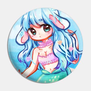 bunny mermaid ocean sea kawaii anime girl Pin