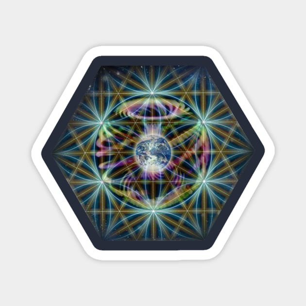 Earth in the Flower of Life Magnet by ACE5Handbook