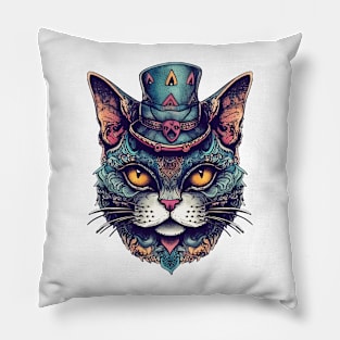 Ornamental hatter cat Pillow