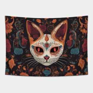 Cat Day of the Dead Tapestry