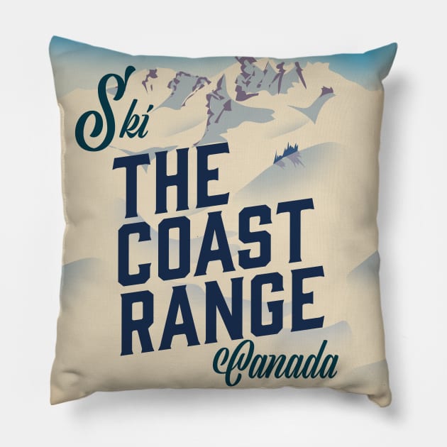 The Coast Range Canada Ski poster Pillow by nickemporium1