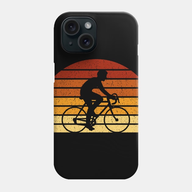 Vintage Sunset Cycling Gift For Racing Cyclists Phone Case by OceanRadar