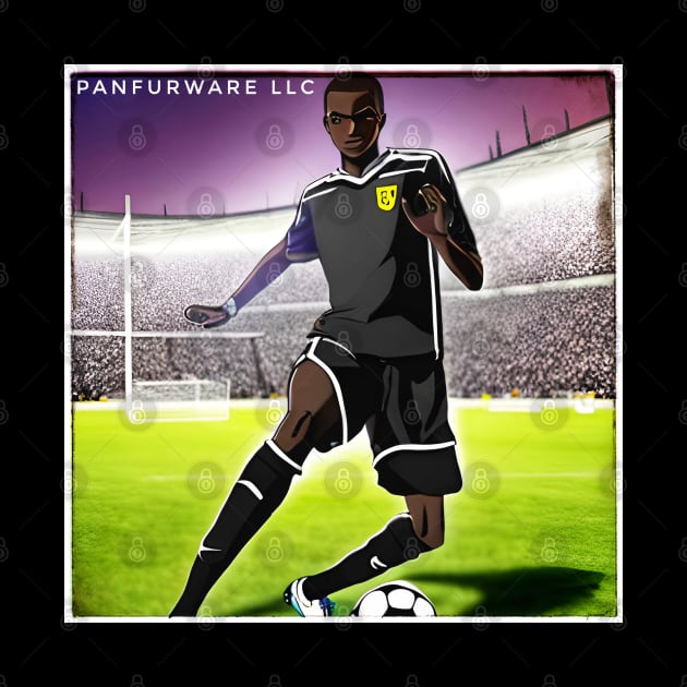 Anime Black Soccer Player by panfurwarellc