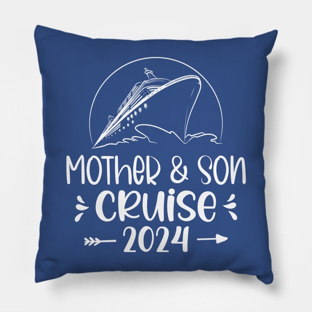 Mother And Son Cruise 2024, Cruise Trip Mother Son Cruise Ship Pillow by printalpha-art