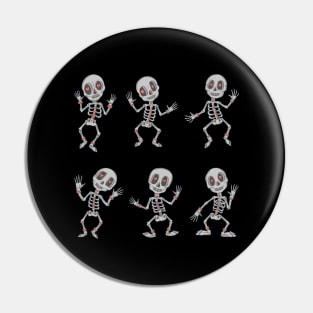 Day of the Dead Beige and Red Skeleton Candy Skeleton Pin