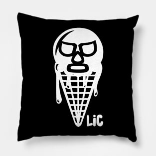 Lucha Ice Cream Logo WHITE Pillow