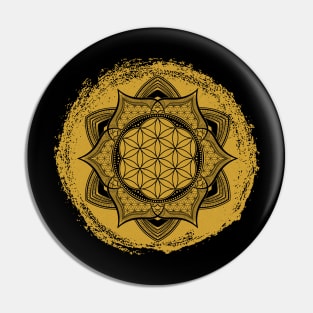 Golden Flower Of Life Pin