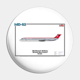 McDonnell Douglas MD-82 - Northwest Airlines "Bowling Shoe Colours" (Art Print) Pin