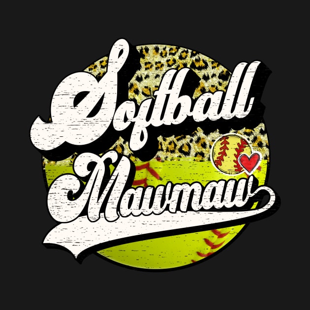 Softball Mawmaw Vintage Leopard Softball Family Matching by Wonder man 