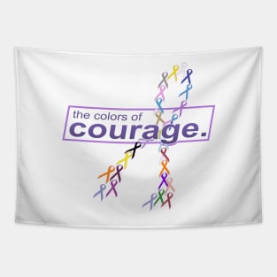 The Colors of Courage Cancer Awareness Ribbons Tapestry