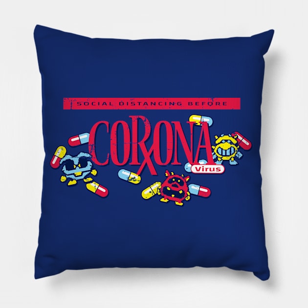 Corona Virus Retro Video Game Pillow by SaltyCult