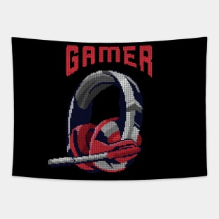 Gamer Pixel Headset - low-bit graphics - gift Tapestry