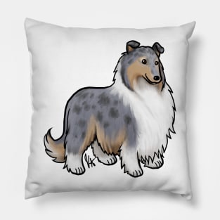 Dog - Rough Collie - Blue Merle Pillow