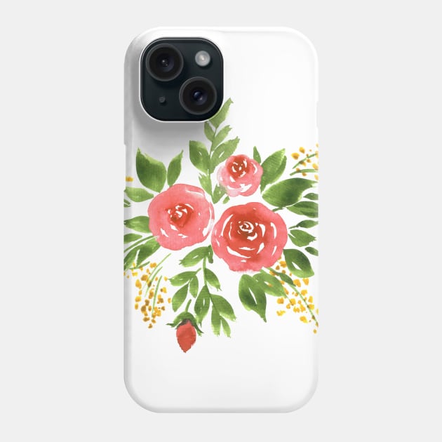 Floral composition with roses Phone Case by foxeyedaisy