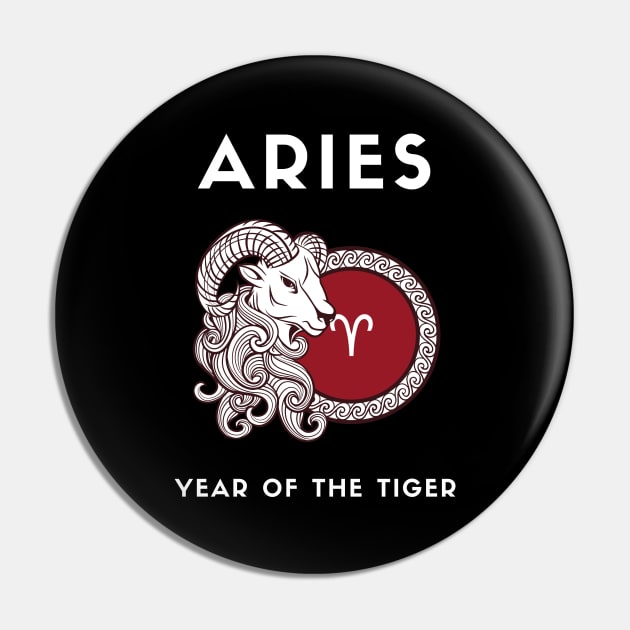 ARIES / Year of the TIGER Pin by KadyMageInk