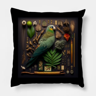 Parrot: Knolling photography with ultra-sharp camera Pillow