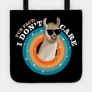 Fun Fact: I Don't Care | Funny Sassy Llama Alpaca Sarcastic Tote