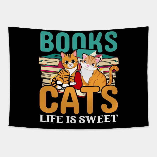 Books and cats Tapestry by BunnyCreative