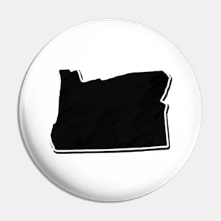 Black Oregon Outline Pin