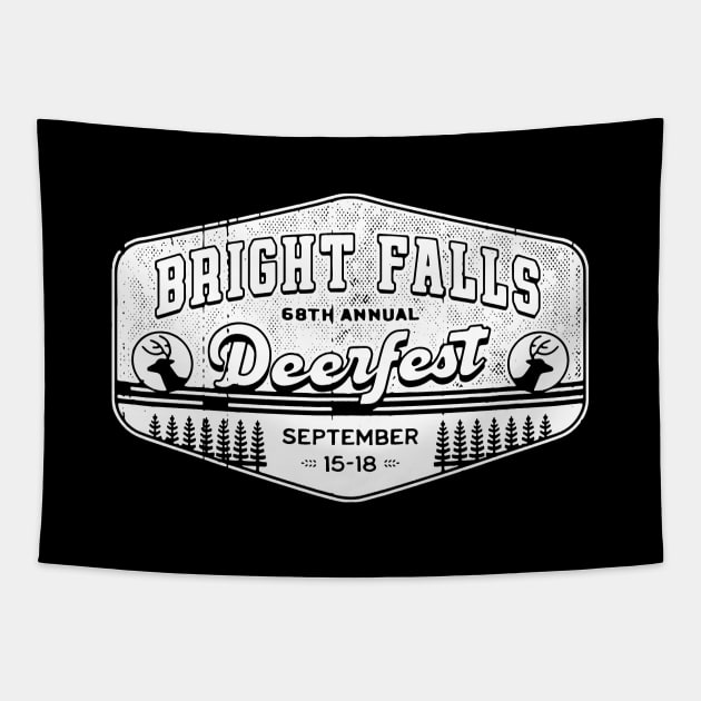 Deerfest Bright Falls Crest Tapestry by Lagelantee