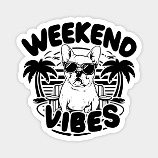Funny Bulldog Weekend Vibes – Chill Out in Style Magnet