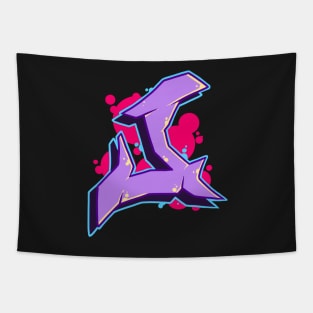 Letter J - Graffiti Street Art Style Tapestry