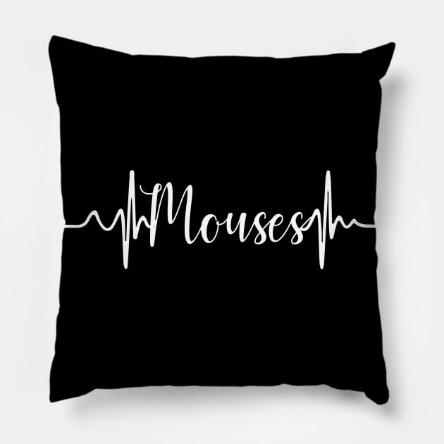 Mouse - Mouses Heartbeats - Mouse Gifts - Gift For Mouses Lovers Pillow by CreativeShirt