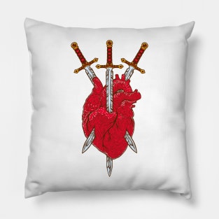 Tarot card - Three Of Swords Pillow