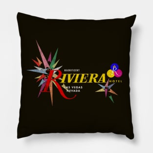 Retro Vintage Riviera Hotel and Casino Las Vegas Pillow