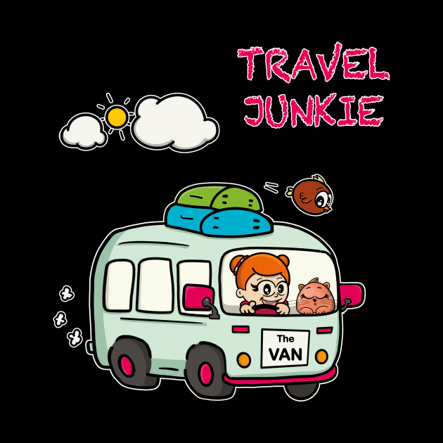 Travel Junkie by Nico Art Lines