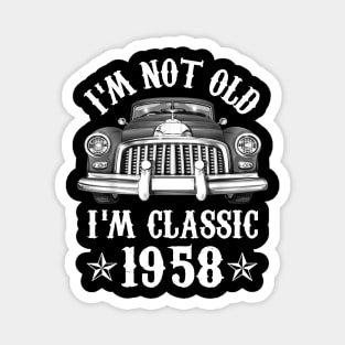 64 Year Old Vintage 1958 Classic Car 64th Birthday Gifts Magnet