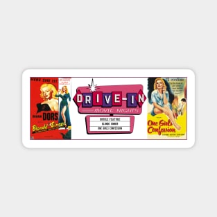 Drive-In Double Feature - Blonde Sinner & One Girl's Confession Magnet