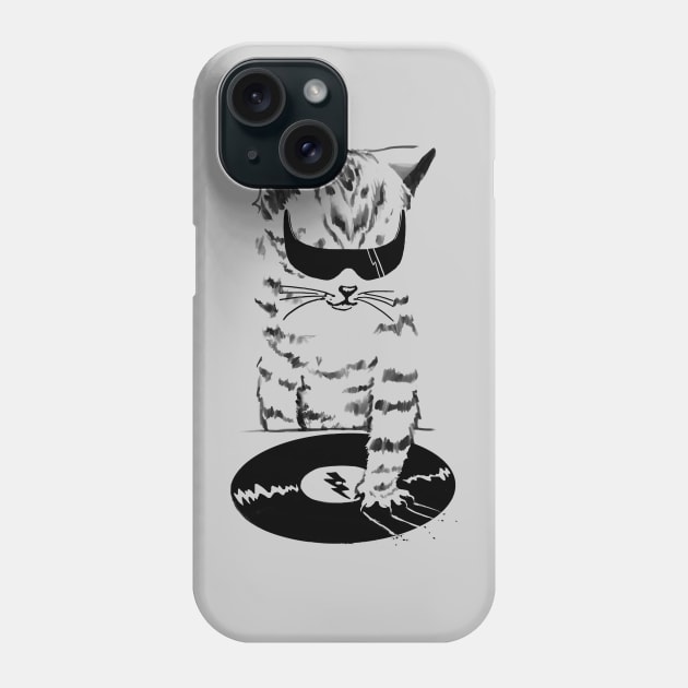 DJ kitty scratch Phone Case by Elan Harris