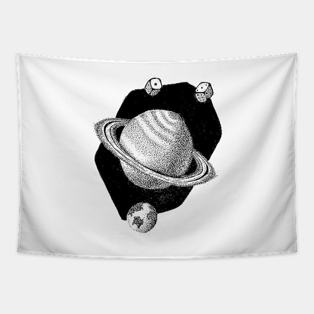 Slapdash Saturn Tapestry by The Ordinary Artist