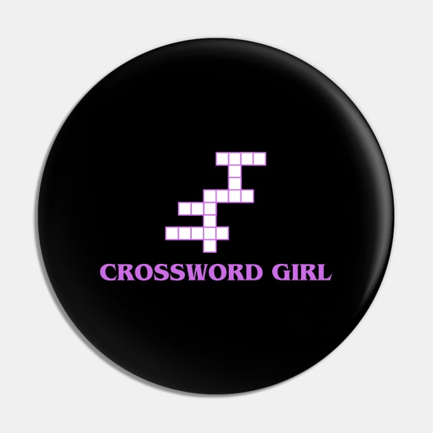 Crossword Girl Pin by HobbyAndArt