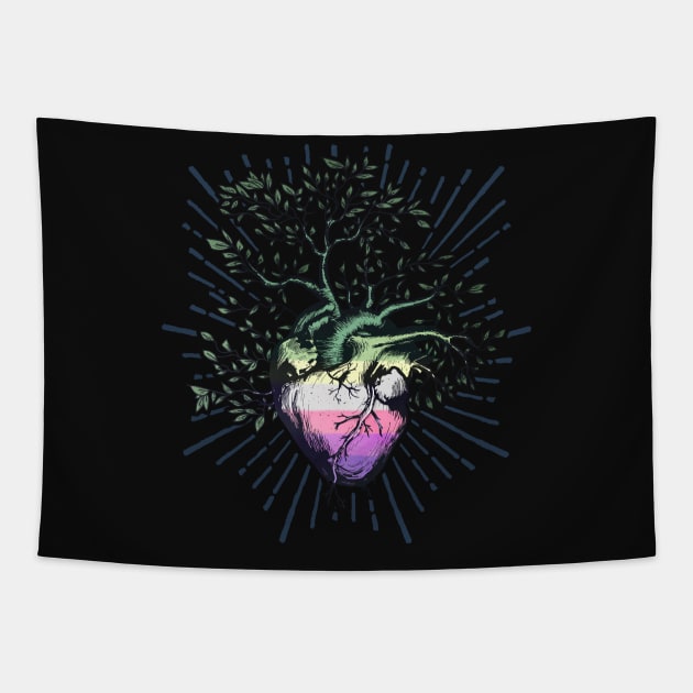 Genderfae Heart Tree of Life Tapestry by Psitta