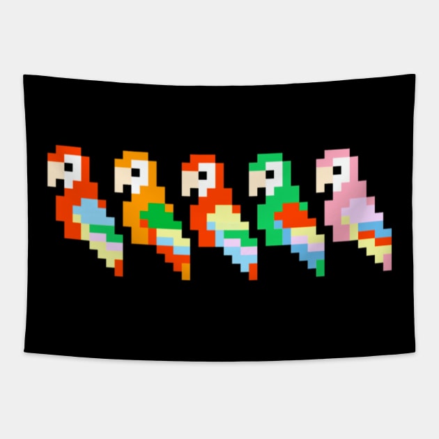 Parrot Pandemonium Tapestry by Contentarama