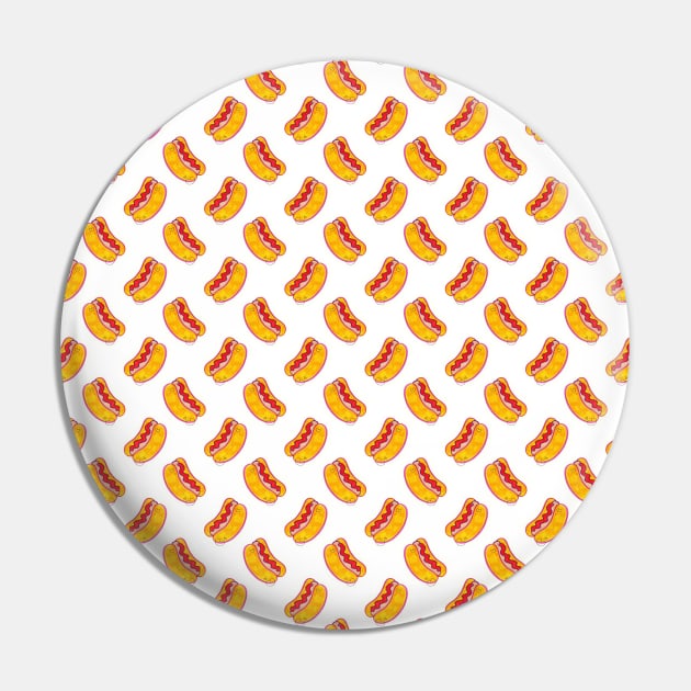 Hotdog Pattern Pin by saradaboru