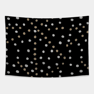 Black and Gold Polka Dots Tapestry