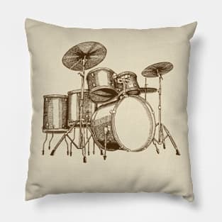 Drum kit Drawn Pillow