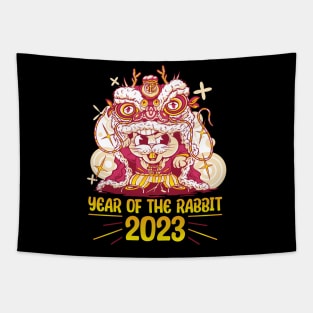 Good Luck Zodiac Happy Chinese New Year of the Rabbit Tapestry