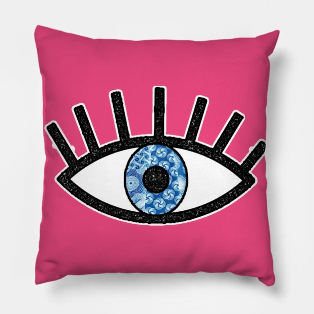 Greek Evil Eye Pillow by artbyomega