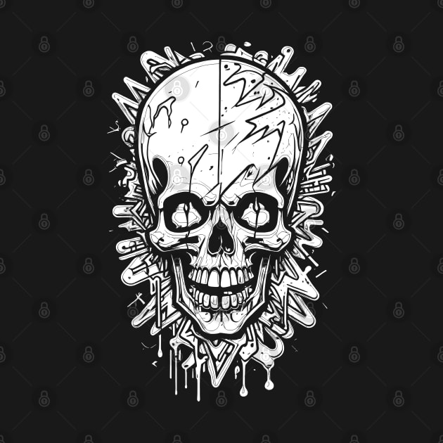 Skull Splash White Ink by DeathAnarchy